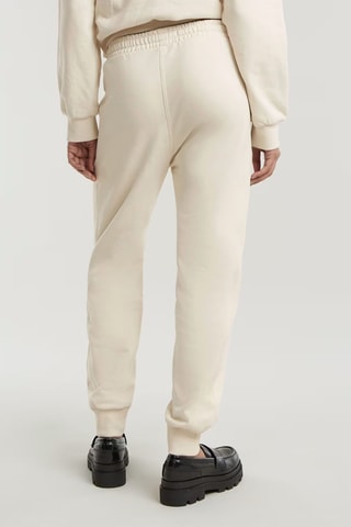 Calças de treino tapered em algodão biológico Tape - Branco