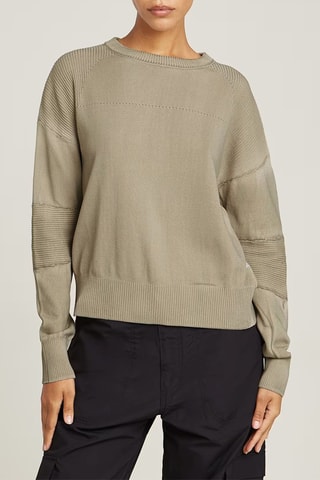 Camisola slim em algodão biológico Washed lt wt biker - Bege