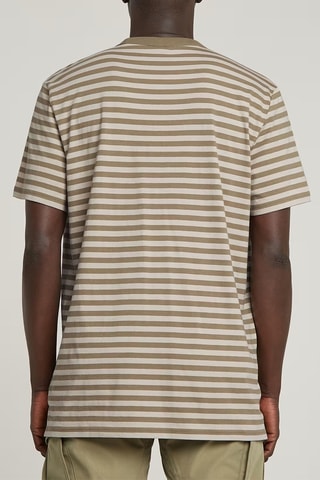T-shirt regular em algodão biológico Nifous Stripe - Bege