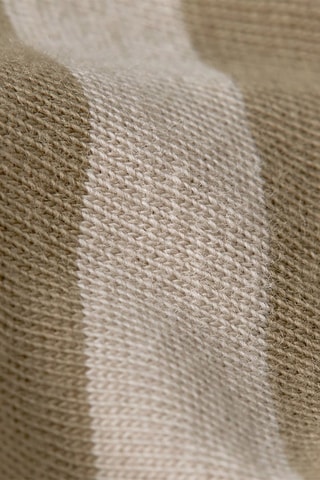 T-shirt regular em algodão biológico Nifous Stripe - Bege