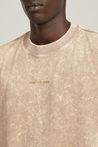 T-shirt loose em algodão biológico Washed - Bege­mesclado