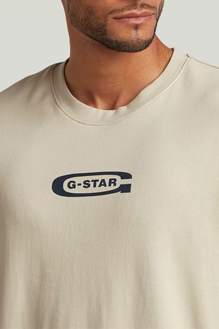 T-shirt regular em algodão biológico Old skool Logo - Bege