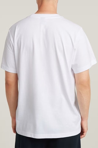 T-shirt loose em algodão biológico Symbols Print - Branco