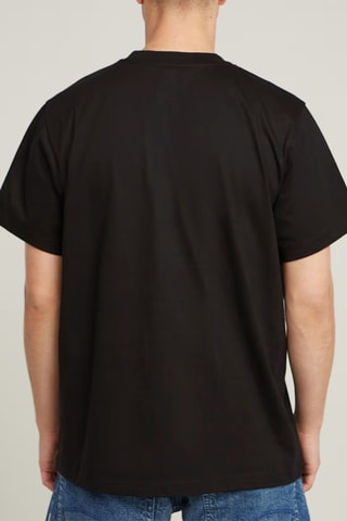 T-shirt loose em algodão biológico Symbols Print - Preto