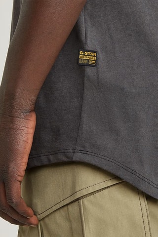 T-shirt relaxed em algodão biológico Overdyed Lash - Preto