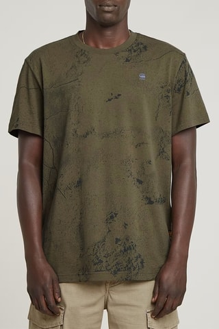 T-shirt regular de algodão biológico Wash - Caqui