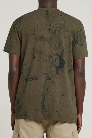 T-shirt regular de algodão biológico Wash - Caqui