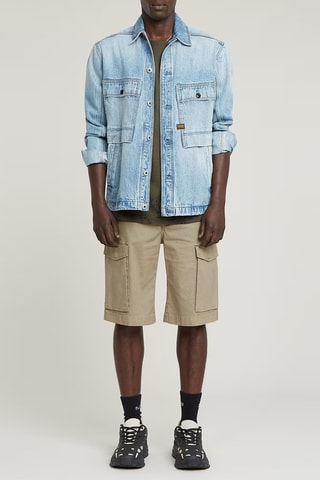 T-shirt regular de algodão biológico Wash - Caqui