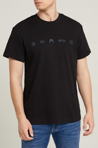 T-shirt regular em algodão biológico Small Symbols - Preto