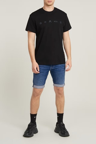 T-shirt regular em algodão biológico Small Symbols - Preto