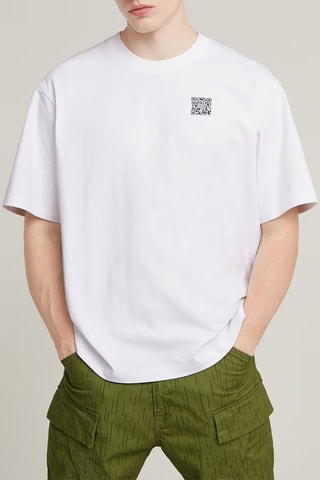 T-shirt oversize de algodão biológico QR Mini Maxi Boxy - Branco