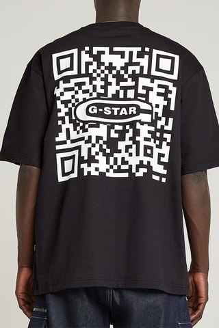 T-shirt oversize em algodão biológico QR mini maxi boxy r t - Preto