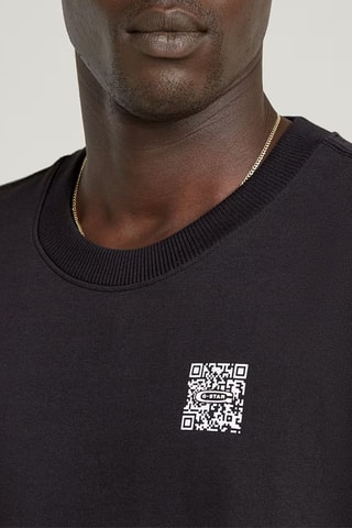 T-shirt oversize em algodão biológico QR mini maxi boxy r t - Preto
