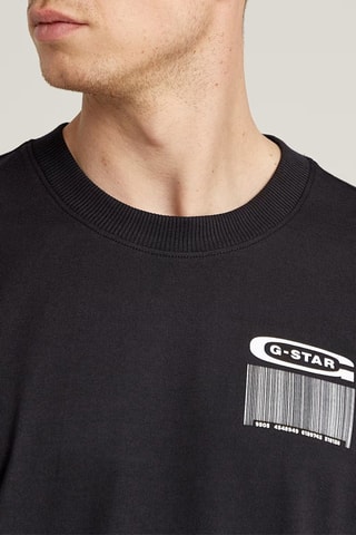 T-shirt loose em algodão biológico Barcode Back Graphic - Preto
