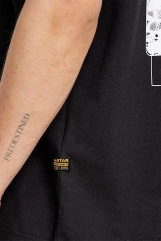 T-shirt loose em algodão biológico Barcode Back Graphic - Preto