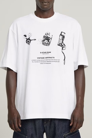 T-shirt oversize de algodão biológico Archive Boxy - Branco