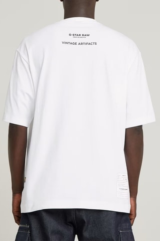 T-shirt oversize de algodão biológico Archive Boxy - Branco