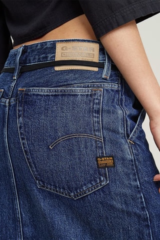 Saia comprida loose de ganga Baggy Maxi - Azul-escuro