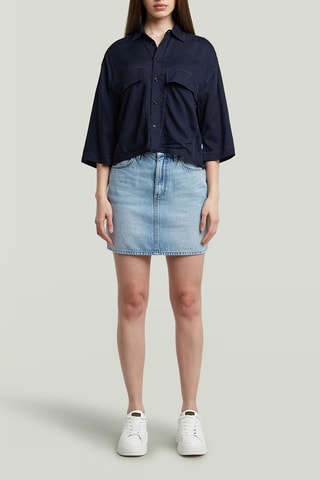 Camisa relaxed Boxy - Azul-escuro