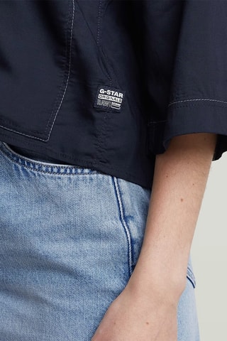 Camisa relaxed Boxy - Azul-escuro