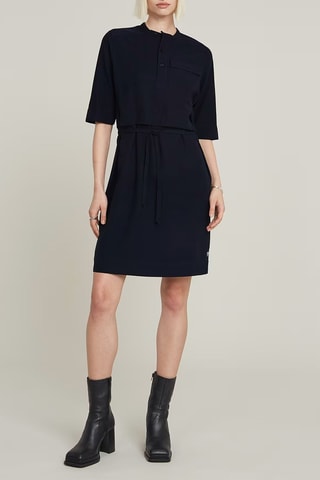 Vestido regular Fluid - Azul-escuro