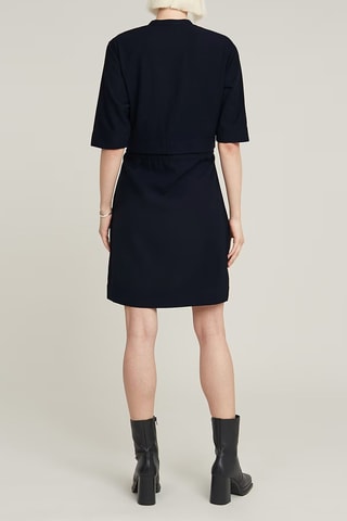 Vestido regular Fluid - Azul-escuro