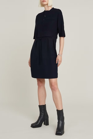 Vestido regular Fluid - Azul-escuro