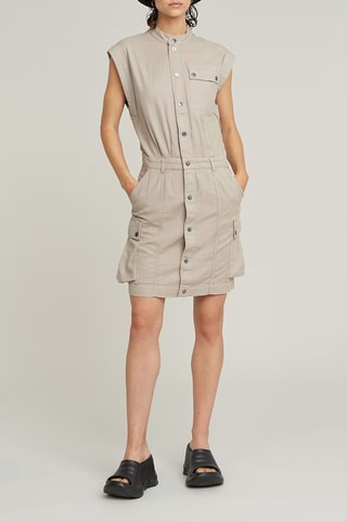 Vestido-camisa regular Pocket - Caqui