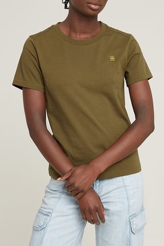 T-shirt regular em algodão biológico Nifous - Verde-azeitona