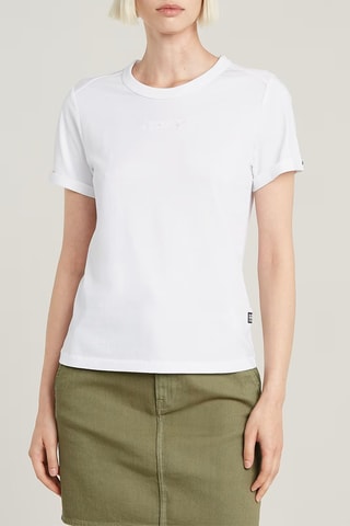 T-shirt regular em algodão biológico Embro g-script - Branco
