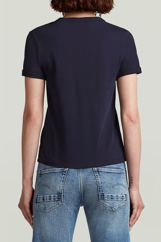 T-shirt regular em algodão biológico Embro g-script - Azul-escuro
