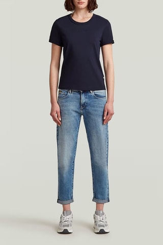 T-shirt regular em algodão biológico Embro g-script - Azul-escuro