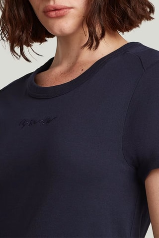 T-shirt regular em algodão biológico Embro g-script - Azul-escuro