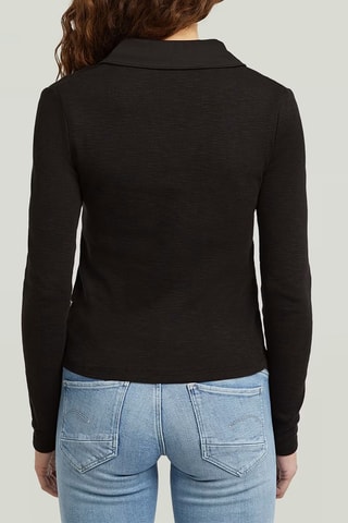Polo slim em algodão biológico - Preto