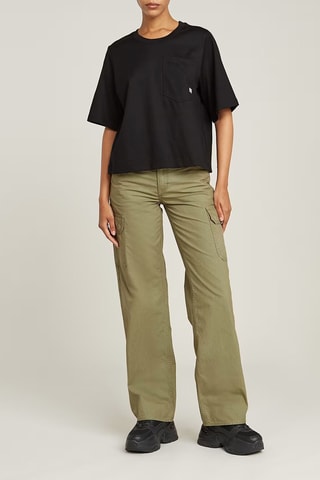 T-shirt regular em algodão biológico Pocket - Preto