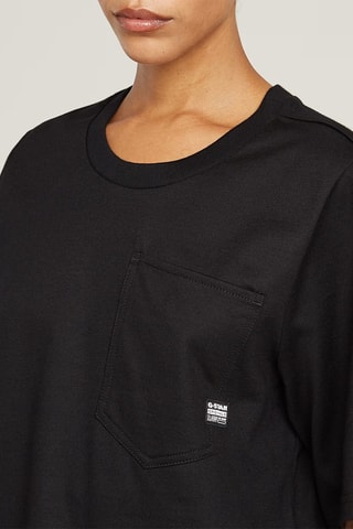 T-shirt regular em algodão biológico Pocket - Preto