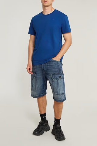 T-shirt regular em algodão biológico Base-s - Azul