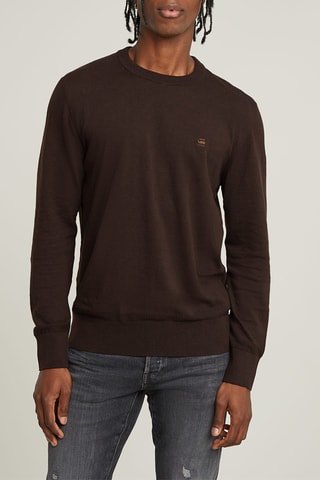 Camisola regular em linho Premium Core - Castanho