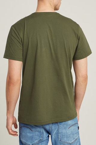T-shirt regular em algodão biológico Base-s - Verde-azeitona
