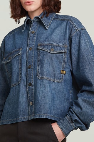 Camisa relaxada em ganga Staq - Azul