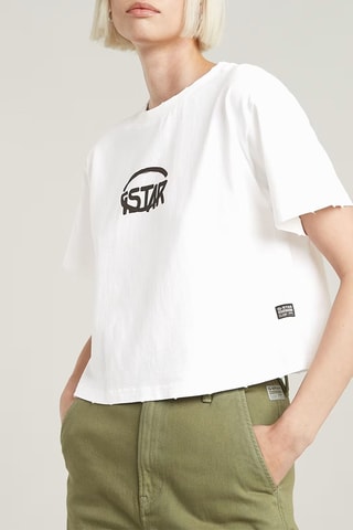 Crop top regular em algodão biológico Cropped - Branco
