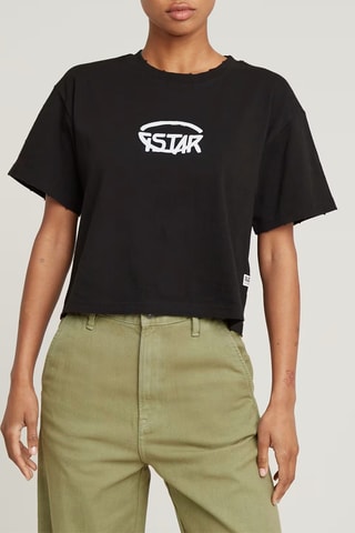 Crop top regular em algodão biológico Cropped Relaxed - Preto