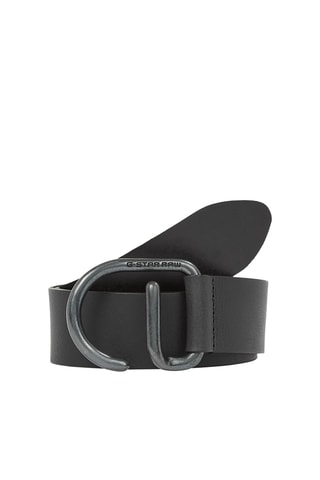 Cinto em couro de búfalo Vintage Buckle - Preto