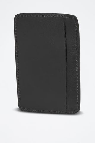 Porta-cartões de couro de búfalo Cardholder - Preto