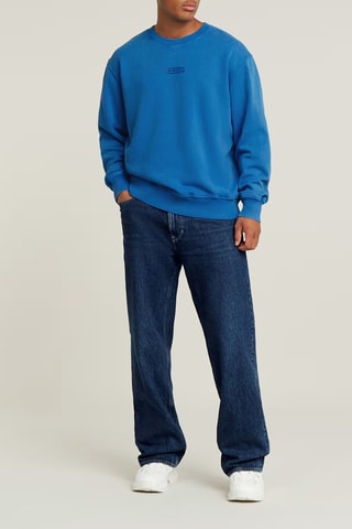Camisola relaxed em algodão biológico Washed - Azul