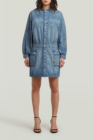 Vestido-camisa loose de ganga Macro Balloon - Azul