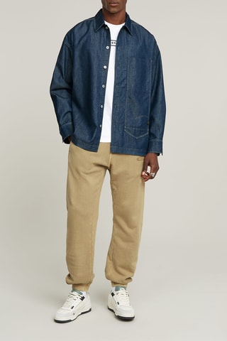 Camisa oversize Long Pocket Boxy - Azul-escuro