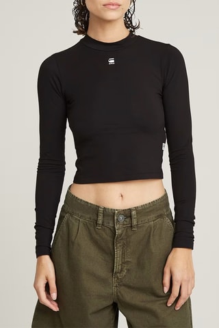 Crop top superslim em algodão biológico - Preto