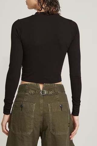 Crop top superslim em algodão biológico - Preto