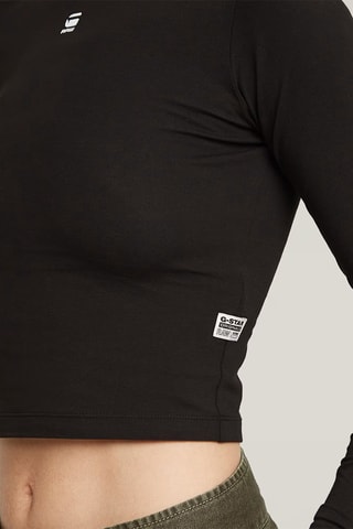 Crop top superslim em algodão biológico - Preto